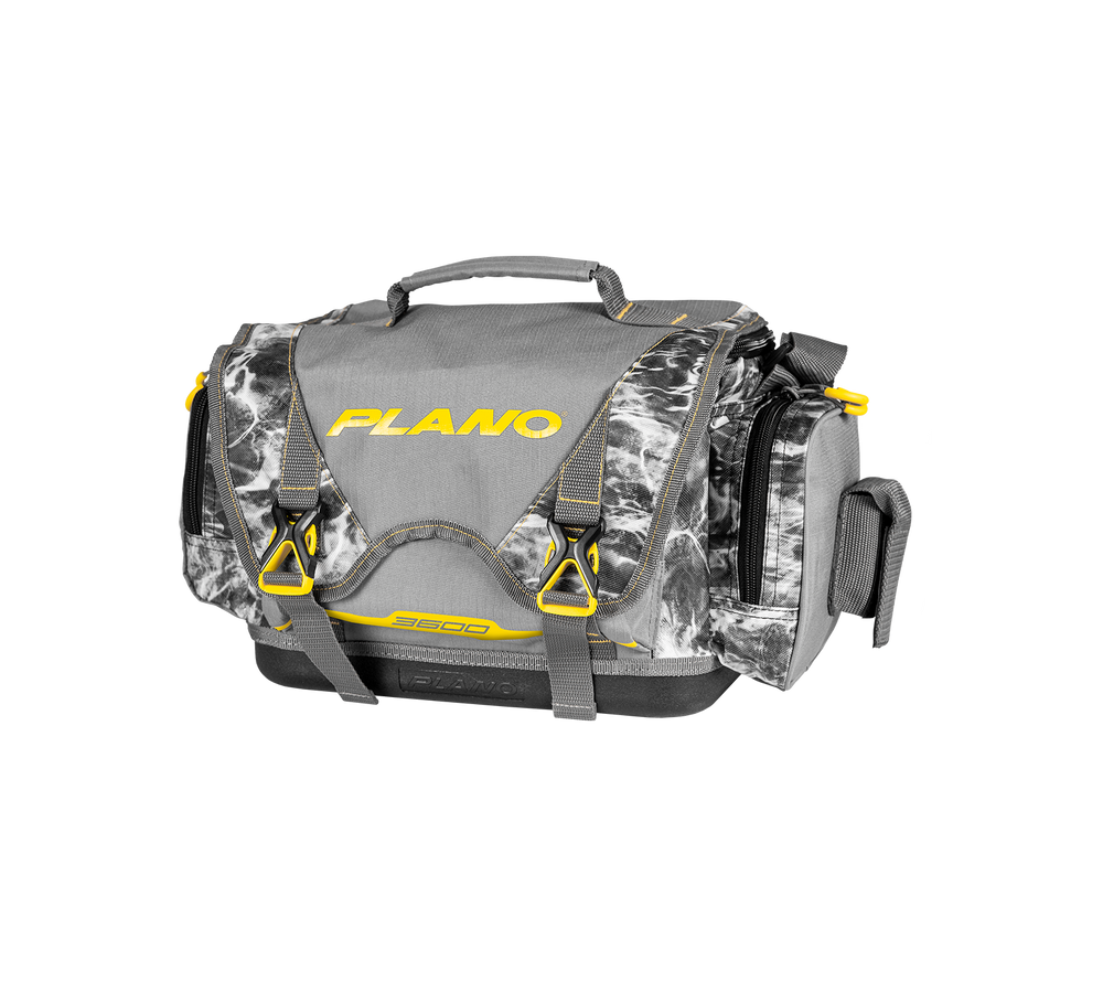 berkley tackle bag grey yellow System Tough polyester construction Comes with 6 utility boxes and boasts room for 1 more 4 zippered pockets and 2 tool holders Adjustable shoulder strap for hassle Tackle Bag Beginner Tackle Box